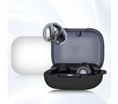 Estuche protector resistente a rayones para guardar auriculares, estuche con protección integral, estuche liviano para auriculares C30i. negro
