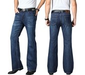 Pantalones vaqueros para hombre, pantalones vaqueros acampanados para hombre, pantalones vaqueros clásicos de diseñador para hombre, pantalones vaqueros azules holgados, acampanados y elásticos de cintura alta 28 azul oscuro
