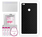 apgo Protective Skin Sticker for the back compatible with Xiaomi Mi Max 2, Wrap Film, Foil, Vinyl - Pattern Carbon Black