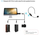 Andoer-auriculares, micrófono inalámbrico multiusos, sistema de micrófono inalámbrico UHF, batería integrada