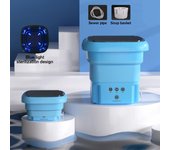 Mini lavadora portátil con escurridor, lavadora pequeña plegable para ropa interior, calcetines, ropa de bebé, toalla EU azul
