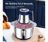 Picadora de carne eléctrica de 5 l, trituradora de alimentos de acero inoxidable 304, cortadora de verduras multifuncional, picadora, procesador de alimentos para bebés EU