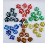 7 unids/set patrón de perlas juego de dados de varias caras juego de mesa juego de números combinación de dados oro/verde