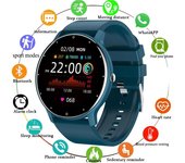 LIGE 2021 reloj inteligente de moda para mujer, frecuencia cardíaca, presión arterial, reloj deportivo multifuncional para hombres y mujeres, reloj inteligente resistente al agua para mujeres Silicone belt azul