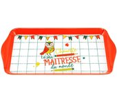 Les Trésors De Lily [R6795] - Bandeja para tartas de melamina 'Maîtresse' rosa blanco (la amante más linda del mundo) - 30. 5x15cm naranja