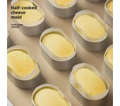 Molde para tarta de queso ovalada semicocida con borde de papel aceitado