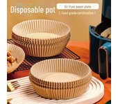 Papel de horno redondo desechable especial para freidoras de aire - Recubrimiento de aceite de silicona para horno