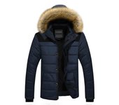 Parka cálida de invierno para hombre, chaqueta informal con capucha para hombre, Parkas de nieve sólidas con forro de piel, abrigos térmicos gruesos de talla grande M