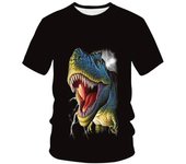 Camiseta con estampado 3D de dinosaurio de Jurassic Park para niños, camiseta informal de moda de verano, ropa unisex para niños y niñas, camisetas 170