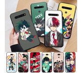 Funda negra AD96 My Hero Academia para iPhone 16, 15 Plus, 14, 13, 12, 11 Pro, 8, 7, 6S, SE, 5S, X, XR, XS Max, Realme C30, C33, C31, 9I, Huawei Y8P y Y9. iPhone 13 ébano
