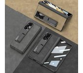 Funda de cuero de lujo para teléfono móvil con pantalla plegable Honor Magic V2 Funda protectora de cuero mate con todo incluido para Magic V2 honor magic V2 gris