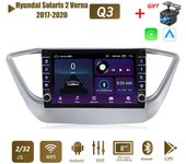 Wifi 2Din Android auto Radio Multimedia reproductor de vídeo para Hyundai Solaris 2 Verna 2017-2020 con botón perilla Carplay GPS 2 + 32GB 1+16GB