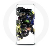 Coque pour Samsung Galaxy s10 plus Valentino Rossi Pilote de vitesse fond blanc