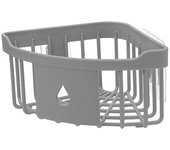 Estante de almacenamiento de esquina triangular para colgar en la pared, cesta, organizador de baño y cocina gris oscuro
