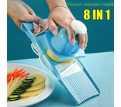 Máquina trituradora de patatas 8 en 1, picadora para cortar verduras, cocina casera, raspador de rábano multifuncional, cepillo rugoso 8 IN 1 rojo