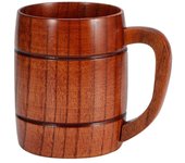 Jarra de cerveza de madera con asa para agua, vino, té, café, bebidas, vajilla, suministros de cocina