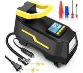 Compresor de aire para automóvil, bomba de aire para inflar neumáticos con manómetro digital, inyector de aire para inflar neumáticos, CC/CA, 12 V/100-230 V, 150 PSI, nuevo Car  DC Plug Type