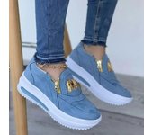 Zapatos de plataforma para mujer, zapatos casuales sin cordones, mocasines de moda, zapatillas de tenis para mujer, zapatillas deportivas para mujer 36 negro