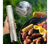 Tubo ahumador de pellets de madera para barbacoa, redondo y cuadrado, de 6/12 pulgadas, de acero inoxidable, para ahumado en parrilla en caliente o en frío. 15cm