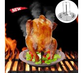 Soporte para pollo asado, rejilla para asar de acero inoxidable, soporte para barbacoa, sartén a la parrilla One Size