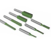 Juego de 7 brocas para enrutador, vástago de 6mm, 3, 4, 5, 6, 8, 10 y 12mm de diámetro de hoja, broca recta de doble flauta para 6mm verde