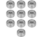 10 rodamientos de bolas de acero inoxidable S624ZZ de 4 x 13 x 5 mm para longboards y patines.