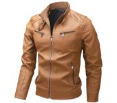 Nuevas chaquetas de terciopelo y cuero engrosado para hombres, chaquetas casuales, chaquetas delgadas de moda de estilo coreano para otoño e invierno. M
