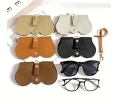 Estuche para gafas, bolsa para gafas, estuche para gafas portátil de cuero de alta gama, gafas de sol de verano, gafas de sol, bolsa para gafas bonita y a la moda negro