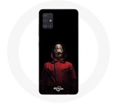 Coque pour samsung galaxy A71 La casa de papel Masque Fond Noir