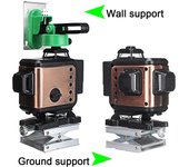 Nivel láser 4D 360, dispositivo de nivelación láser, 16 líneas, Rayo verde, nivel láser, herramienta de medición Horizontal y Vertical autonivelante 12 Lines