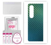 apgo Protective Skin Sticker for the back compatible with Samsung Galaxy Z Fold4, Wrap Film, Foil, Vinyl - Pattern Carbon Chameleon CAKA1