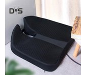 Cojín de espuma viscoelástica con banda elástica de fijación, diseño ergonómico, almohadilla de asiento en forma de U gruesa para aliviar el dolor de espalda por ciática, silla de oficina, silla de ruedas para automóvil B negro