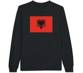 Camiseta de manga larga Bandera de Albania - PIXELFORMA - Regular - Negro - Manga larga - 100% algodón
