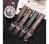 Pulsera de cuero genuino de alta calidad para reloj Swatch YRS403 412 402G, correa de reloj de 21 mm, correa de reloj con extremo curvo para hombre 21mm