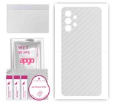 apgo Protective Skin Sticker for the back compatible with Samsung Galaxy A32 4G, Wrap Film, Foil, Vinyl - Pattern Transparent Carbon
