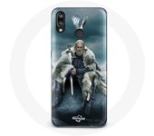 Coque pour Huawei P20 Lite Vikings Série Saison 6 Ragnar Lothbrok logo V Epée Gris Fond Brouillard