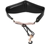 Correa para el cuello de saxofón, correa de hombro de cuero sintético para saxofón soprano, tenor y alto.