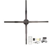 Ventilador holográfico 3D Ultra HD con 722 LED, compatible con aplicación para teléfono, PC, WiFi, pantalla publicitaria holográfica con