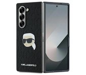 Funda con monograma de Karl Lagerfeld Saffiano Head Pin para Samsung Galaxy Z Fold 6 - Negro