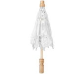 Sombrilla con bordado de flores de encaje hecha a mano para fotografía de bodas y novias, color blanco S Small blanco