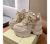 Zapatillas de deporte para mujer, con cordones, plataforma alta, gruesas, transpirables, informales, de cuña y para otoño 39 negro