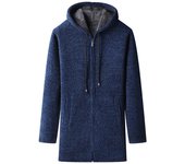 Suéter de punto de primavera y otoño, chaquetas para hombre, abrigo ajustado, suéteres casuales para hombre, abrigos, cárdigan sólido con cremallera para hombre M negro