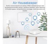 Ama de llaves inteligente del aire en 1 del monitor 6 de la calidad del aire de Tuya WiFi blanco