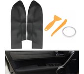 Cubiertas de Panel de puerta de cuero sintético, color negro, aptas para Honda CR-V 2007 - 2012, piezas de coche
