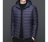 Chaqueta ligera de plumón de alta calidad, no se desgasta, con capucha para hombre, de invierno, nueva y ligera, garantía. M blanco