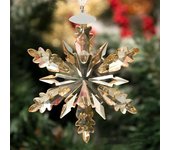 Adornos navideños, colgante de copo de nieve de cristal facetado transparente para decoración de árbol de Navidad, pendiente para mujer A