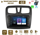 Android de 8 pulgadas para Renault Logan Sandero 2014-2017 con botón perilla coche CarPlay Radio Video reproductor Multimedia GPS 2 + 32GB 1+32GB