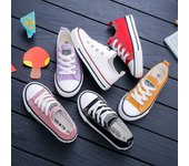 Zapatos para padres e hijos, zapatillas de lona informales blancas pequeñas con cordones para niños y niñas, zapatillas de deporte para bebés 21 rojo