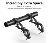 Extensor de manillar de bicicleta, mango de bicicleta de carretera, varilla de extensión de aleación de aluminio, luz de miómetro de bicicleta rojo