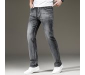 Vaqueros grises ahumados, estilo veraniego fino para hombres de negocios holgados, pantalones vaqueros minimalistas para hombres 28